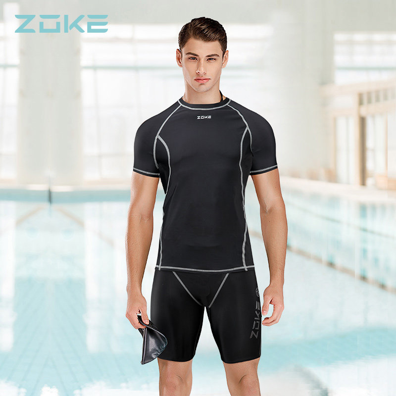 ZOKE men's swimsuit pants Five-point pants Two-piece wetsuit top Sunscreen quick-drying breathable surf suit Snorkeling suit