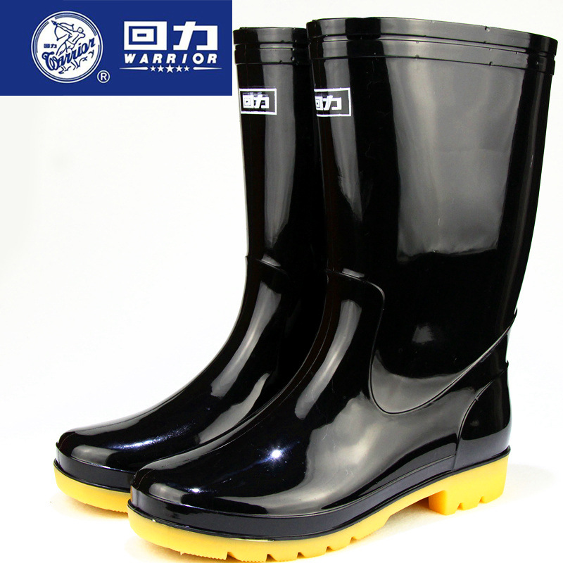 Return rain shoes cattle tendon non-slip wear-resistant industrial and mining rainy day waterproof boots Men's and women's high tube rubber shoes Rubber and plastic cattle tendon