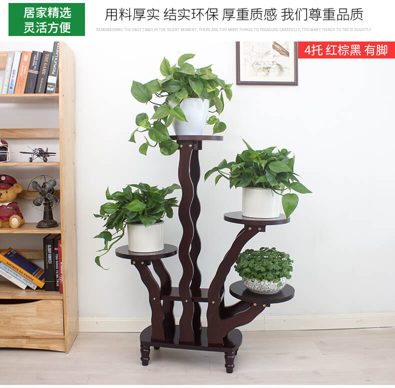 Gỗ hoa đứng phòng khách ban công sàn nhiều lớp trang trí bằng gỗ Châu Âu gỗ xanh kệ hoa trong nhà chậu hoa giá - Kệ tủ sách treo tường