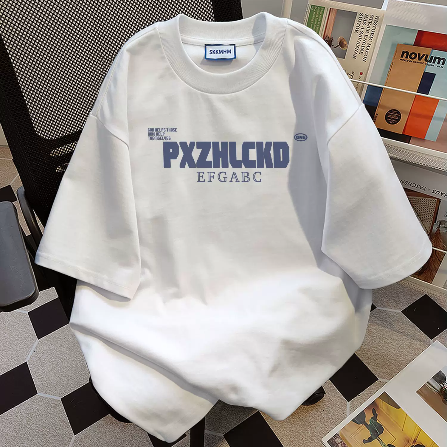 Футболка хлопковая oversize american style, летняя, 220–260 г гребённый/плотный хлопок, S–3XL