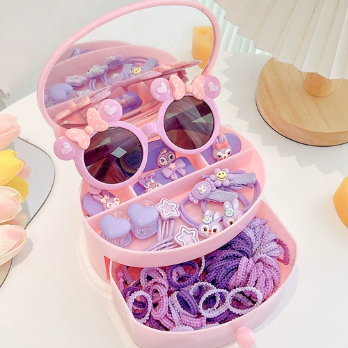 Аксессуар для волос, подарочная коробка, детский комплект, детская заколка для волос для принцессы, безвредная резинка для волос, система хранения, подарок на день рождения, не повреждает волосы