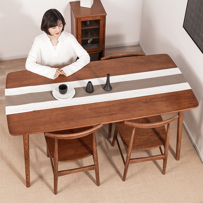 Home eating table solid wood dining table and chairs Combined Nordic modern minimalist Rectangular Table Dining Room Table Hotel Table