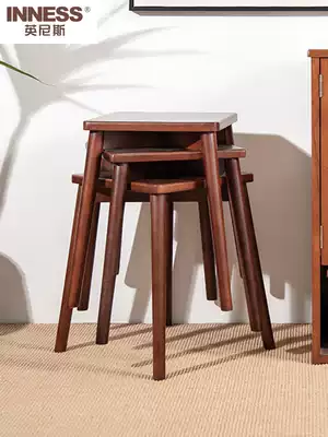 Solid wood stool home bench living room round stool table small chair wooden bench wooden bench four-legged square stool