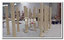 Sandstone relief FRP imitation copper mural three-dimensional sculpture garden outdoor carving column pier Roman column Z004