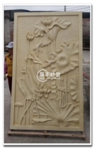 Sandstone relief FRP imitation copper Three-dimensional sculpture garden outdoor decoration relief mural Lotus relief F048