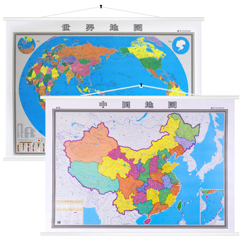 (matte high-definition coated version)2021 new version of the world map of China wall map 1.4 meters *1 meters without stitching office of China traffic map of China's administrative divisions of the world traffic map of the world flag