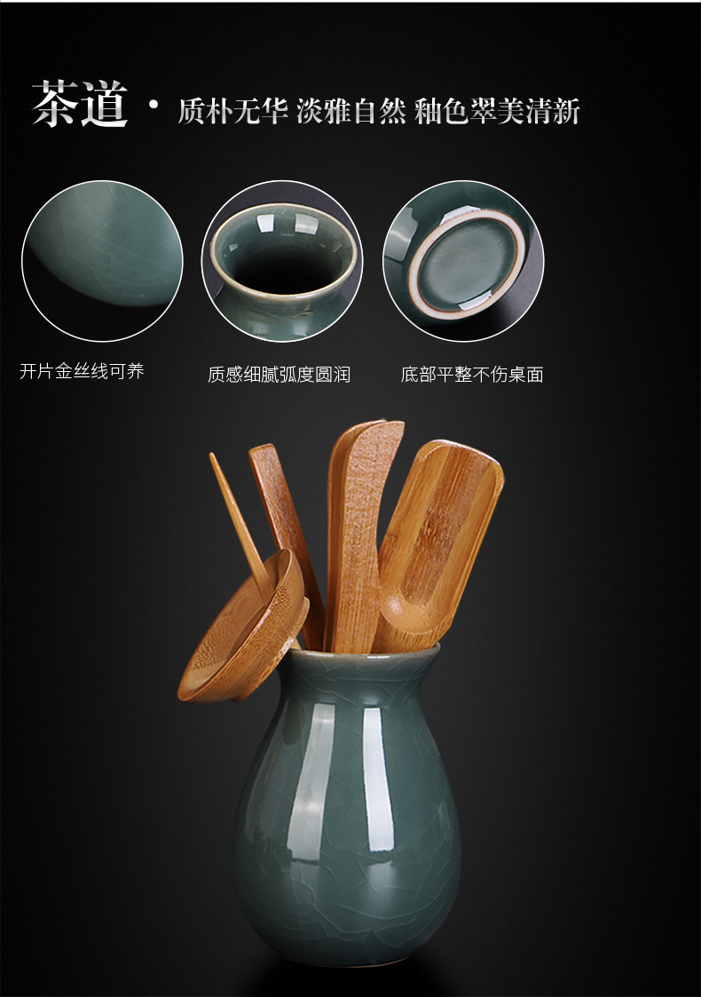 Auspicious elder brother up with tea set domestic retro ceramic teapot tea ice to crack the whole kung fu tea tea cup