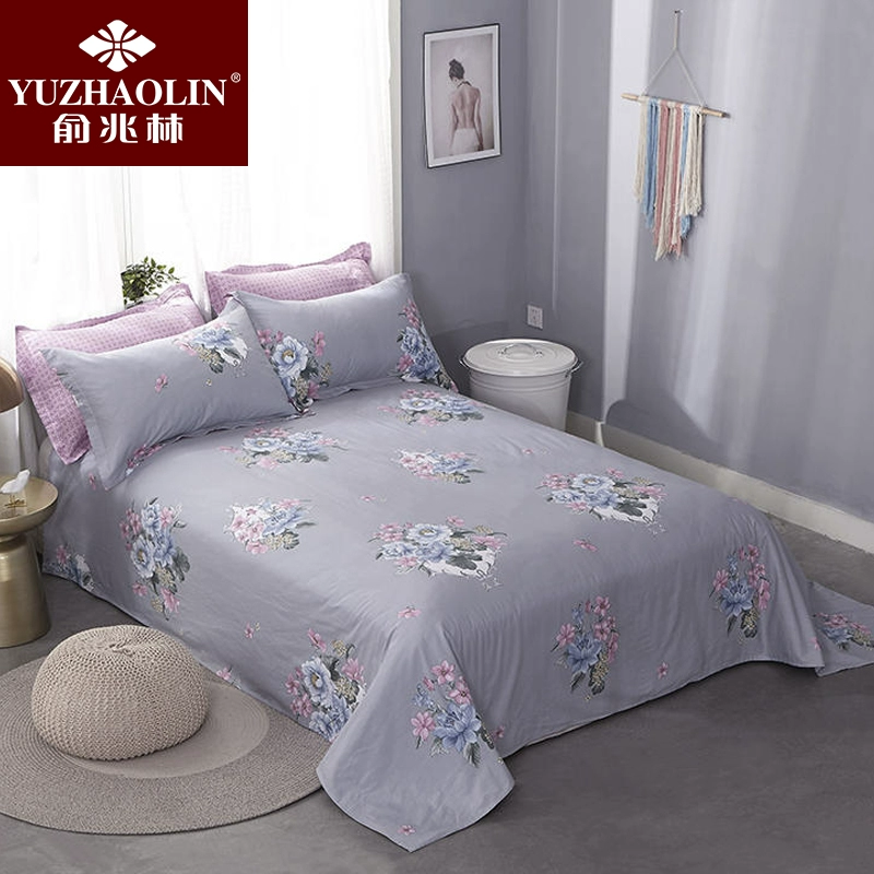 Yu Zhaolin tấm cotton ký túc xá sinh viên cao cấp giường đơn đôi tấm đơn màu rắn gió cô gái tấm - Khăn trải giường