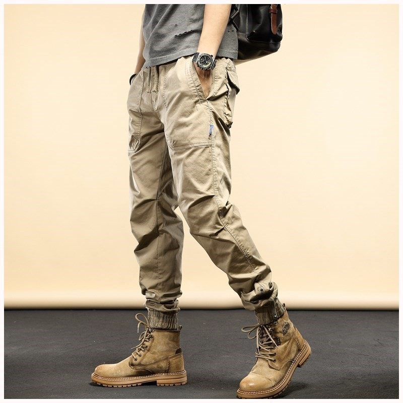 (Live in the same section) Spring and autumn Winter Pure cotton Works pants Men and women Garching bunches Pants Casual Loose Men Pants-Taobao