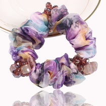 Large intestine hair circle Head flower girl small fresh leather band Hair circle Large intestine circle plate Hair artifact meatballs Scalp pullover Hair accessories