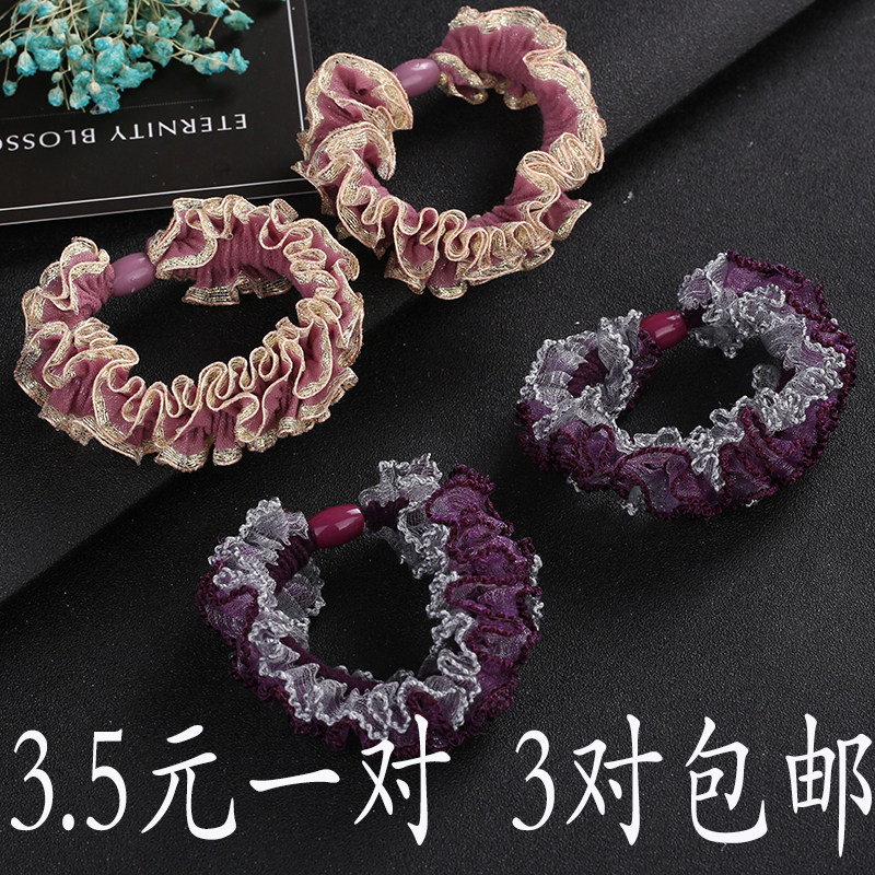 Zhair Leather Fascia Hair Ring Large Intestine Ring Hair Ring Plus Coarse Head Flowers South Korea Adult Head Rope Matomi Ladies Hair Accessories
