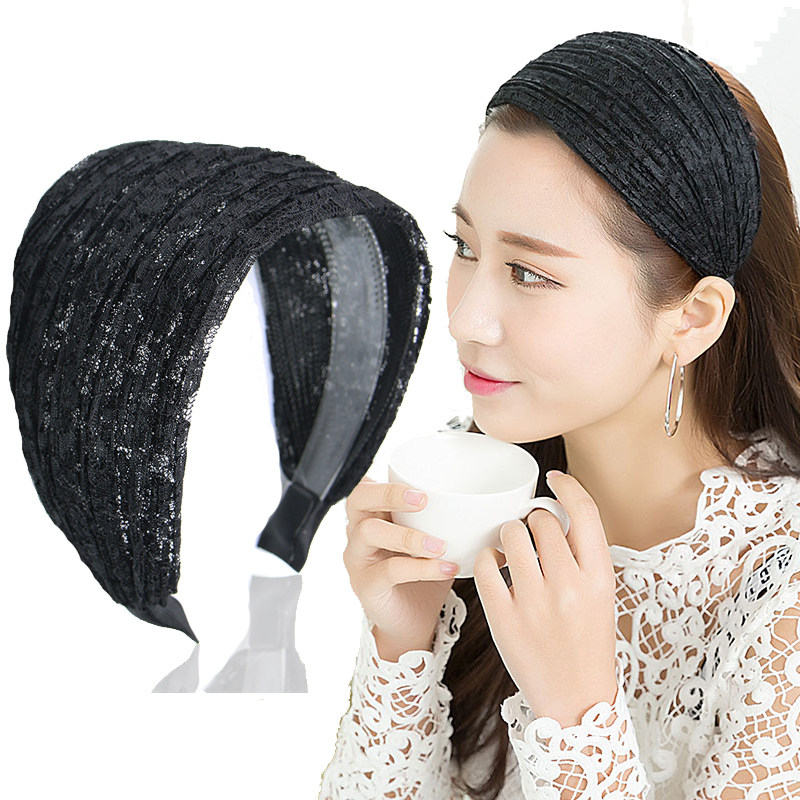 Lace Wide Side Hair Stirrup Hair Clip Shade white hair Hair Washing face Hair Stirruple Face film Han version Head accessories Hair Dressing Hair Stirrup