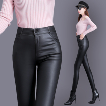 Custom fashion 100 lap outside wearing underpants woman 2022 spring new women pants foreign air high waist lifting hip and thin leather pants woman