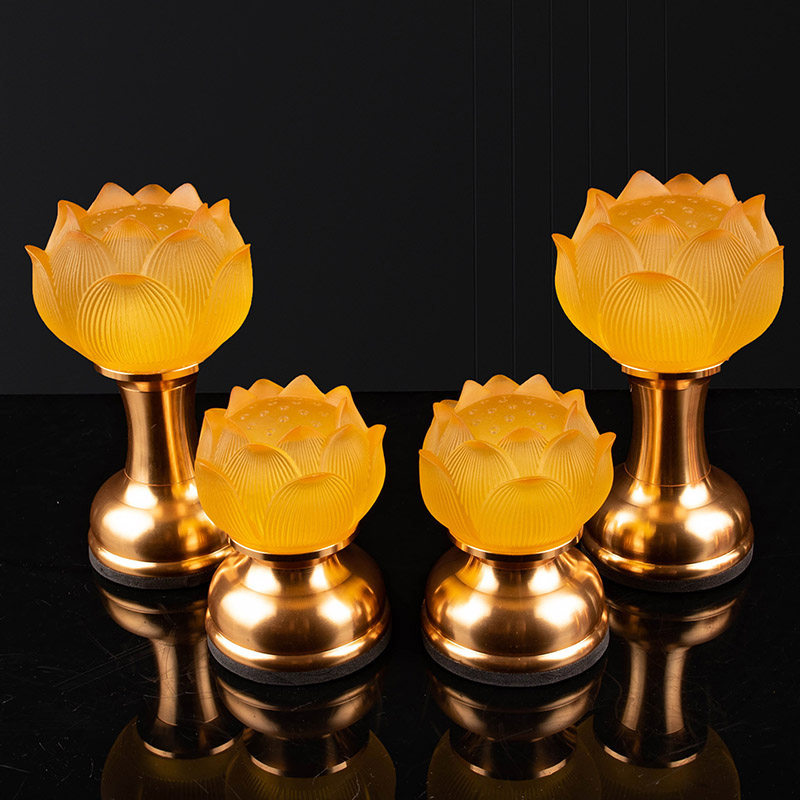 Charging for the Buddha lamp LED lotus lamp Buddha for the lamp ancient method glazed home bodhisattva Shentai Changming lamp Buddha front for the lamp-Taobao