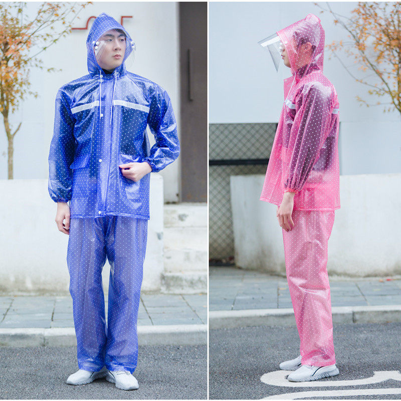 Thickened Raincoat Rain Pants Suit Pants Waterproof Long body electric car Thickened Plastic Split Riding Anti-Rainstorm-Taobao