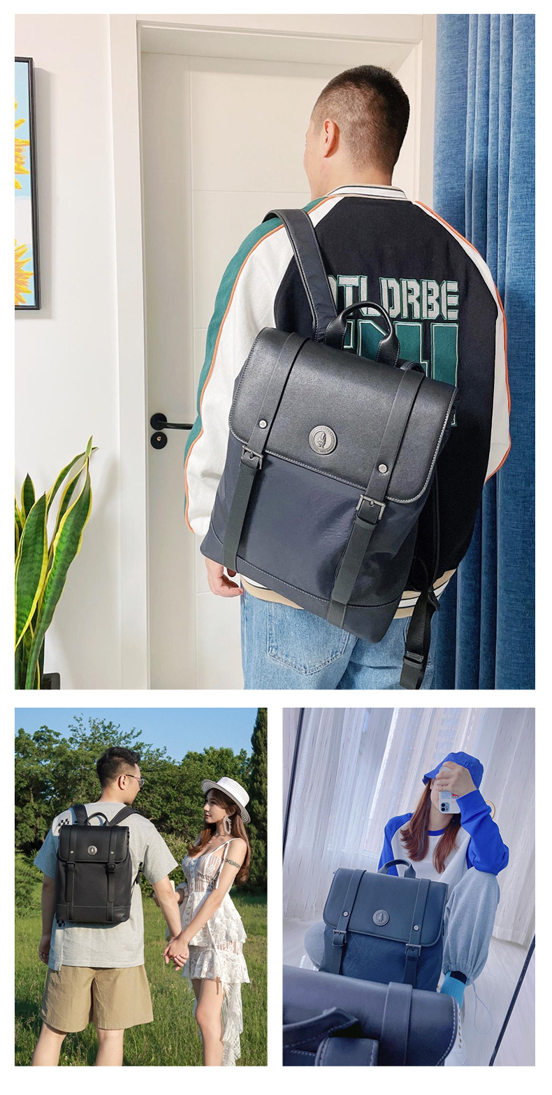 Hush Puppies 暇步士 真皮大容量 男式双肩包 天猫优惠券折后￥359包邮（￥539-180）