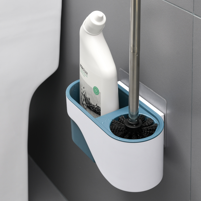 Makeup Room Toilet Brush Wall-mounted Wall Style No Dead Angle Home Wash Toilet Brush Squatting-Shelve Shelf Free of perforated sleeves