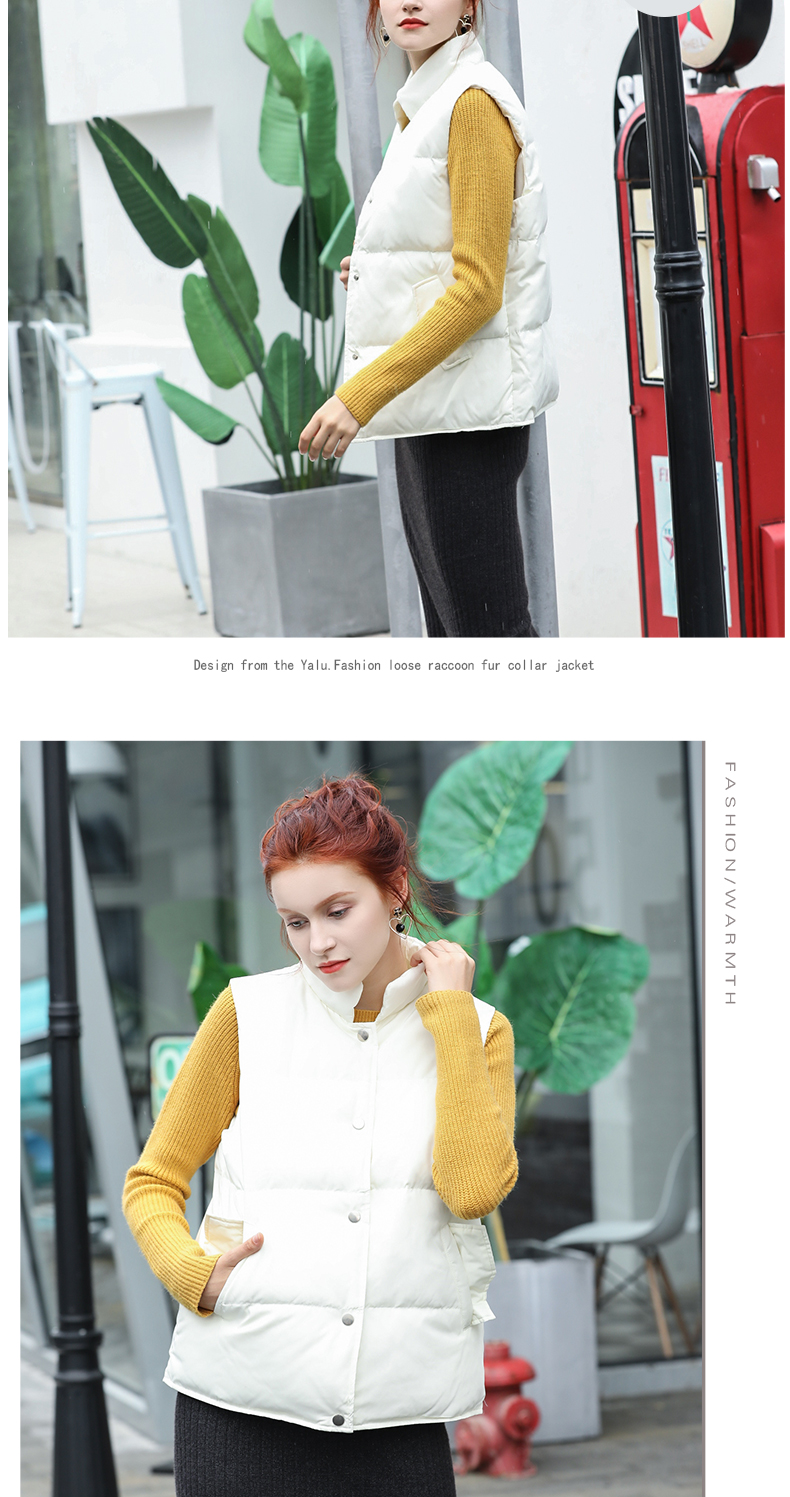 Yalu chống mùa xuống áo khoác nữ mùa đông ánh sáng đoạn ngắn kích thước lớn xuống vest vest màu rắn Hàn Quốc phiên bản của tự trồng vest đầm nữ