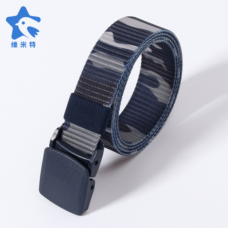 Children's camouflage woven belt automatic buckle trouser belt boy student army training woven small belt show show