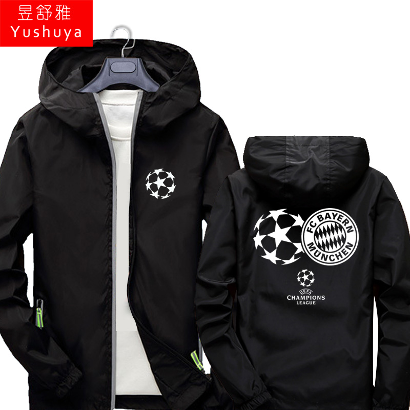 bóng đá Champions League Juventus Liverpool áo nịt áo khoác nam giới và người hâm mộ mỏng của phụ nữ wearhood áo khoác mõm quần áo áo khoác.