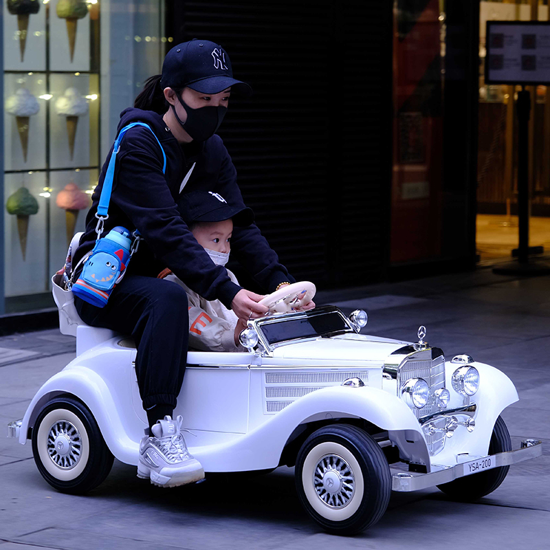 Two-person Mercedes classic car children's electric car four-wheel remote control net red baby child toy car can sit adults - Taobao