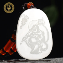 Jade Buddha pendant womens Hetian Jade mutton White Jade smile Buddha Lady jade pendant Maitreya natural jade pendant