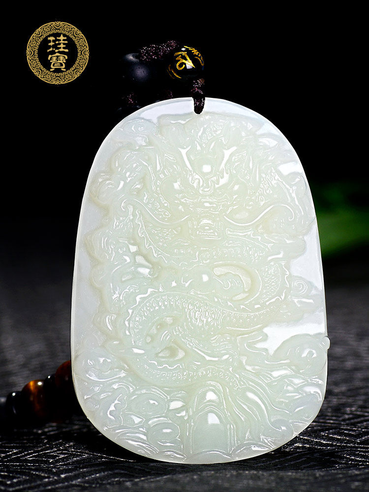 Xinjiang Hetian Jade Zodiac dragon pendant for men and women White jade dragon brand natural jade jade pendant jade pendant for men