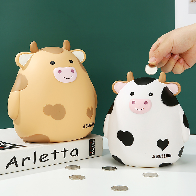 Chinese Zodiac bull net red Children piggy bank Large capacity piggy bank Drop-proof piggy bank change can be cute boy girl