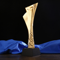 New Great Wall gold-plated crystal trophy custom champion resin trophy creative metal Prize custom lettering