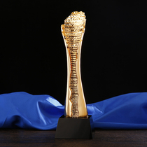Golden new gold resin gilded staff Trophy custom custom creative metal trophy glass crystal trophy