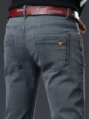 2021 Spring and Autumn new jeans men slim body Korean trend pipe pants Tide brand elastic casual long pants men