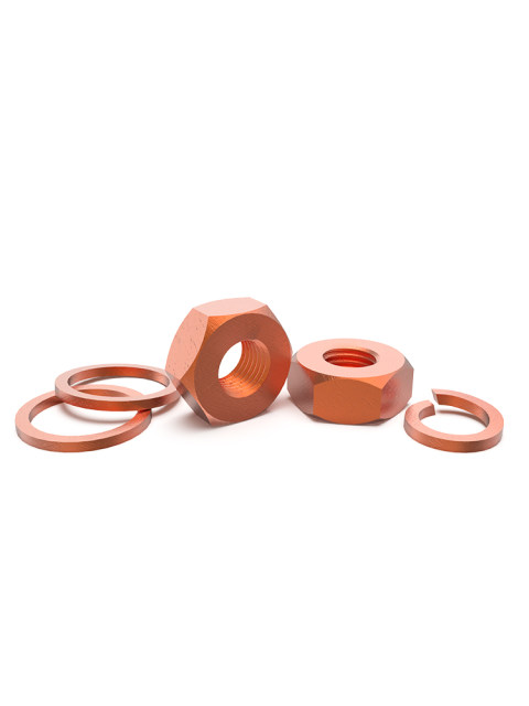 T2 copper nut washer spring washer electrolytic copper red copper nut conductive hexagonal nut M34568