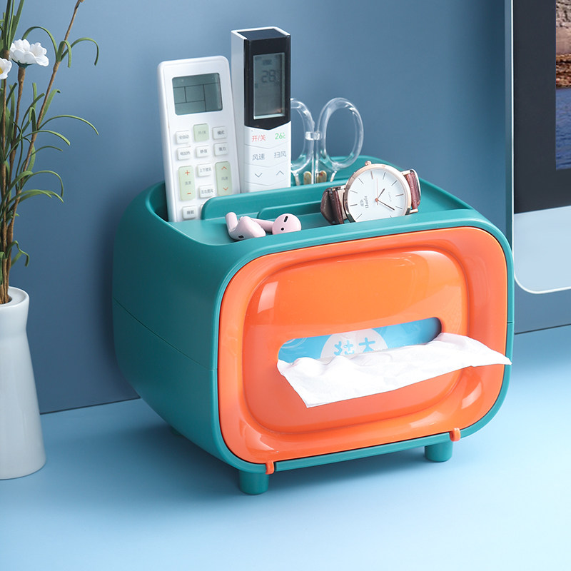 Office tissue box Home living room desktop creative bedroom coffee table table draw paper remote control storage paper draw box