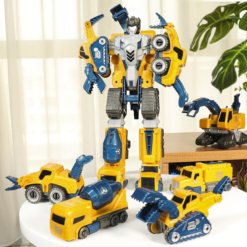 Child deformed toy boy Puzzle Small Car King Diamond Dinosaur God Bless Machine Chia Boys Engineering Robot