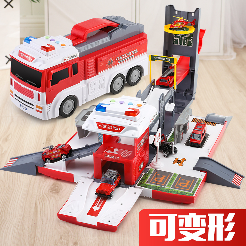 Children's toy car model alloy emulation small car suit all types of car children's fire parking lot boys