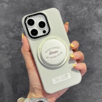 Suitable for iPhone15 mobile phone case green magnetic holder Apple 14 niche simple solid color iphone13promax film magnetic hard shell 12pro high-end protective cover