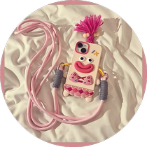 Funny sausage mouth pigtail girl suitable for iphone15ProMax mobile phone case Apple 14 new model 15pro cute 13 crossbody lanyard 12 womens model 14promax soft