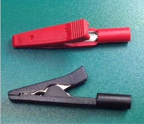 鳄鱼夹 全铜插式鱼夹 安全测试夹2mm(开口5mm总长42mm可插于表笔)