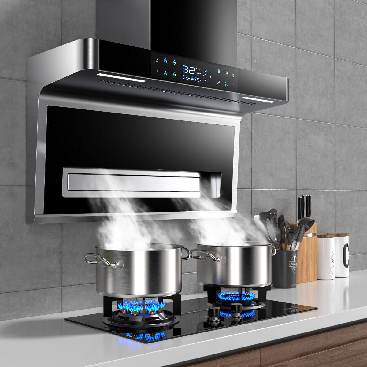 Power CXW-D5 range hood large suction household kitchen range hood top side double suction range hood range hood