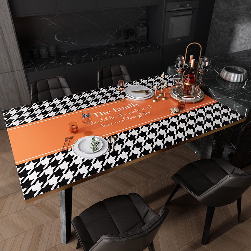 Light luxury leather thick table mat dining table mat waterproof pvc anti-scalding and oil-free washable home table mat table mat tablecloth