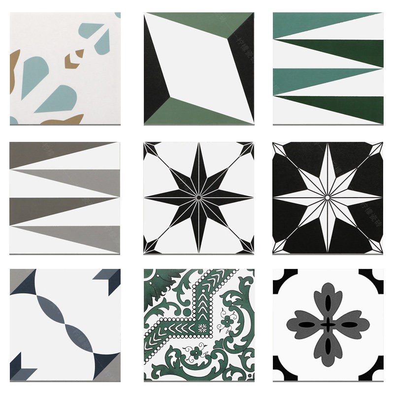 Nordic Flower Brick 200x200 Small Fresh Retro Dressing Room Kitchen Balcony Anti-Slip Floor Tiles Background Wall Brick