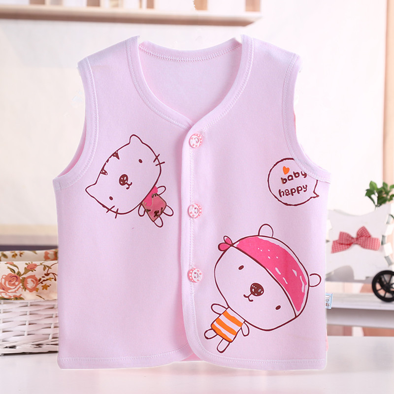 Bé vest vest cotton mùa xuân và mùa thu phần mỏng single layer vest vai trẻ sơ sinh boy baby girl vest sơ sinh