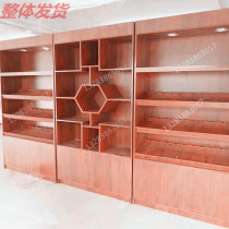 Wooden tobacco and wine display cabinet multi-layer wine display cabinet winery display cabinet famous tobacco and famous wine shelf liquor cabinet