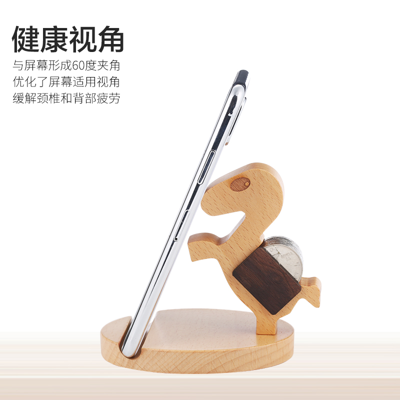 Mobile phone table top bracket wood minimalist wood sloth bed head look at the sheet Divine Instrumental flat ipad Wooden Phone Seat Wood phone Creativity Bed Watching Movie Pad Shelving Solid Wood Small Hands Rack