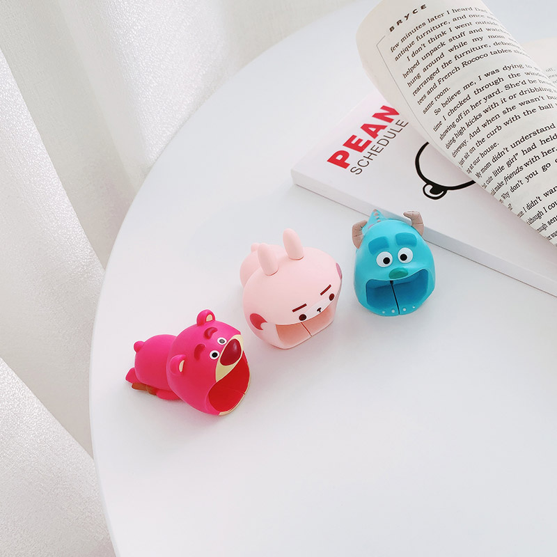 Bite Wire Instrumental Data Line Protective Sleeve Charging Line Applicable Apple Finishing Animal Mouthbite Charger iphone13 Cell Phone Line Anti-Snapping Winder Joint Containing Fixer Silicone Wrap