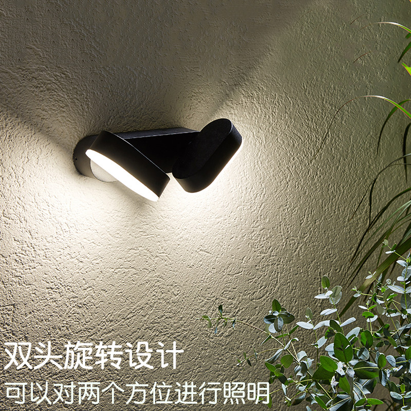 Outdoor lamp Lighting Double Head Spotlight Yard Lamp Villa Garden Balcony Terrace Outdoor rain-proof external wall Outdoor lamp