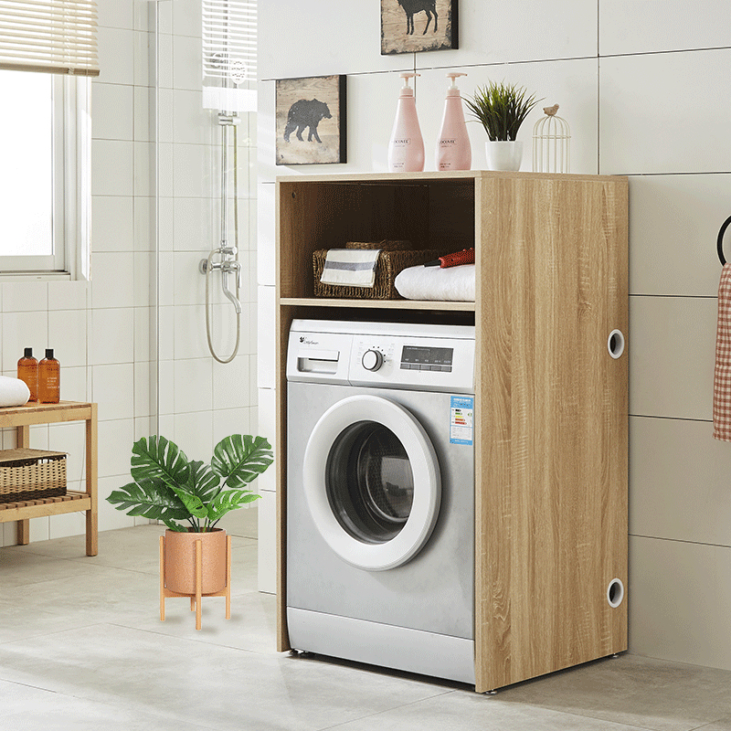 Solid wood board balcony washing machine toilet storage