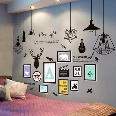 3D three-dimensional wallpaper self-adhesive bedroom warm wall decorations room layout dormitory bedside wall stickers paper stickers