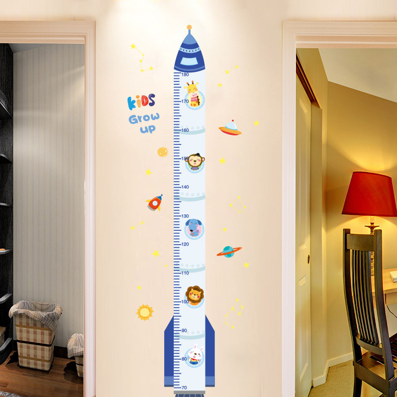 Children's Height Ruler Sticker Measurement removes Baby 3D Stereoscopic Cartoon Height Chart Wall Sticker Home Wall Sticker
