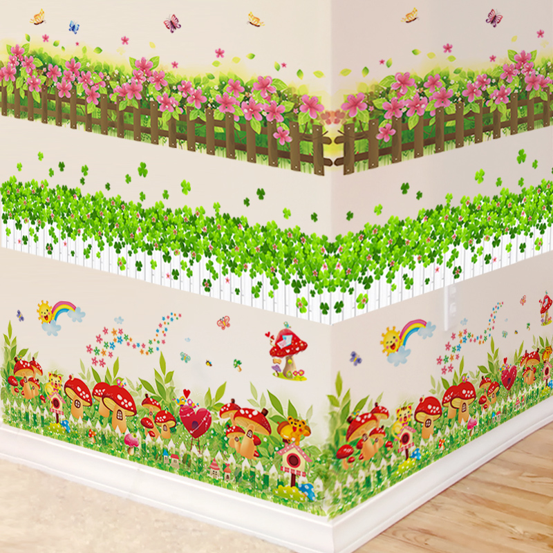 Skirting board wall Decorative Wallpaper Self-adhesive Wall Wall Applid Stickler Nursery Ring Tron-themed wall Classroom Placement